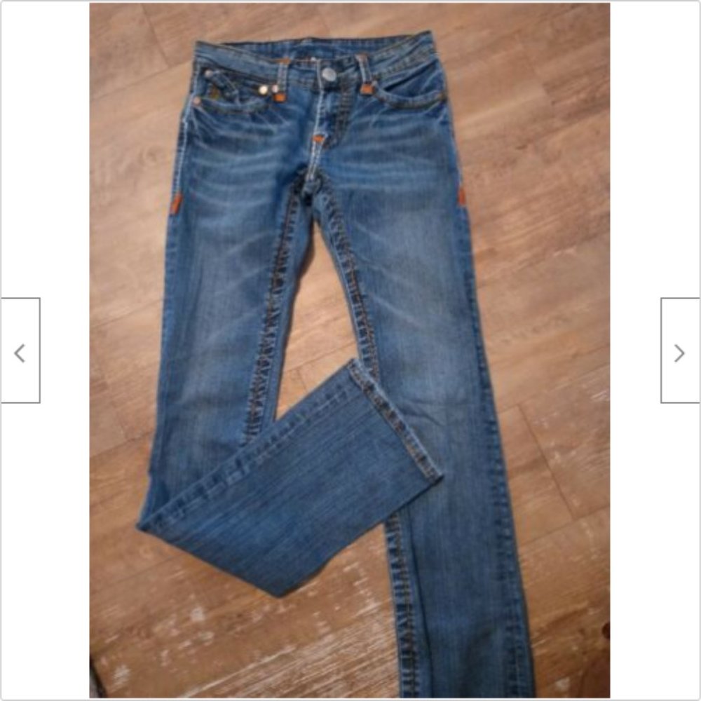 True Religion Womens Joey Chocolate stitch Size 25
